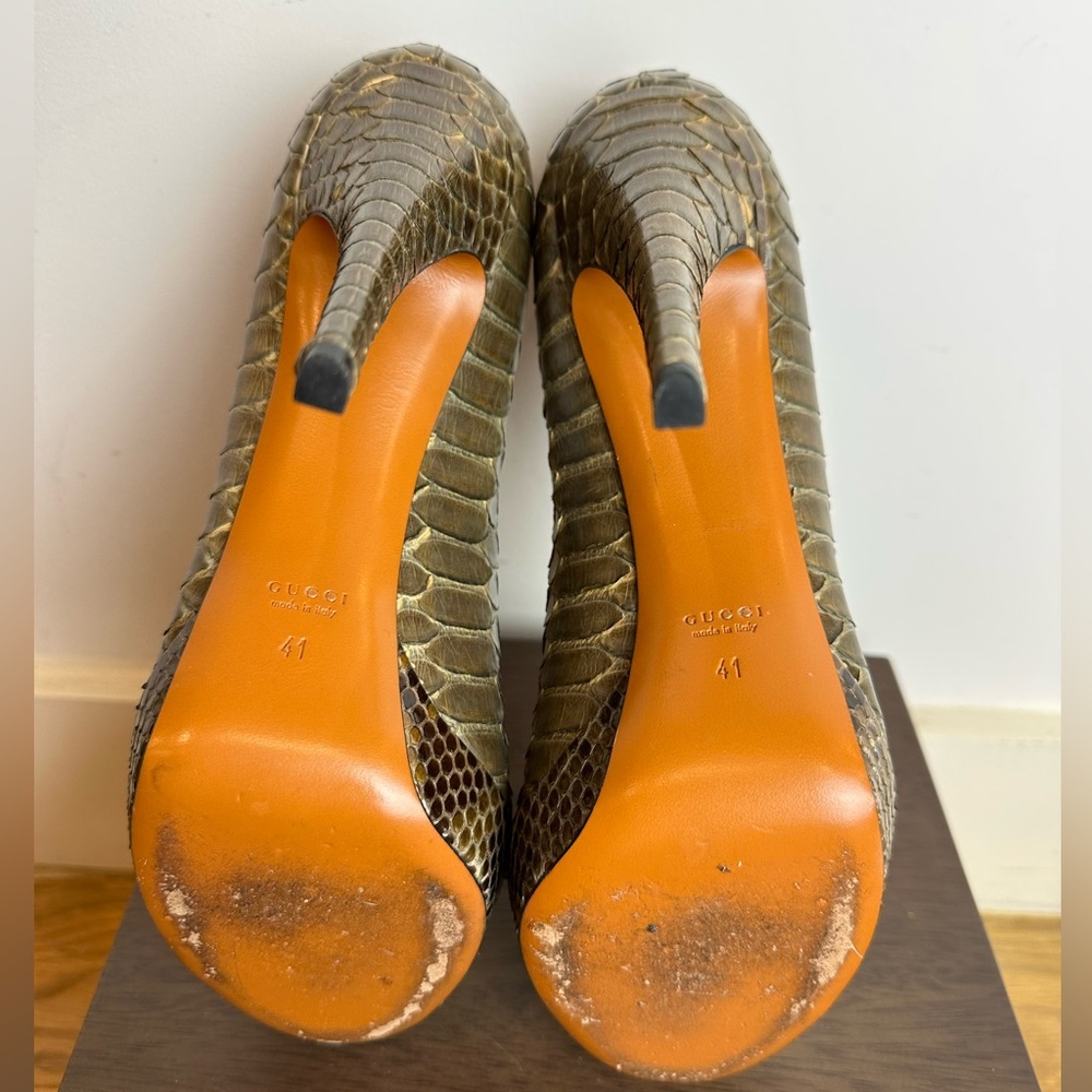 Gucci Python Platform Heels - image 7